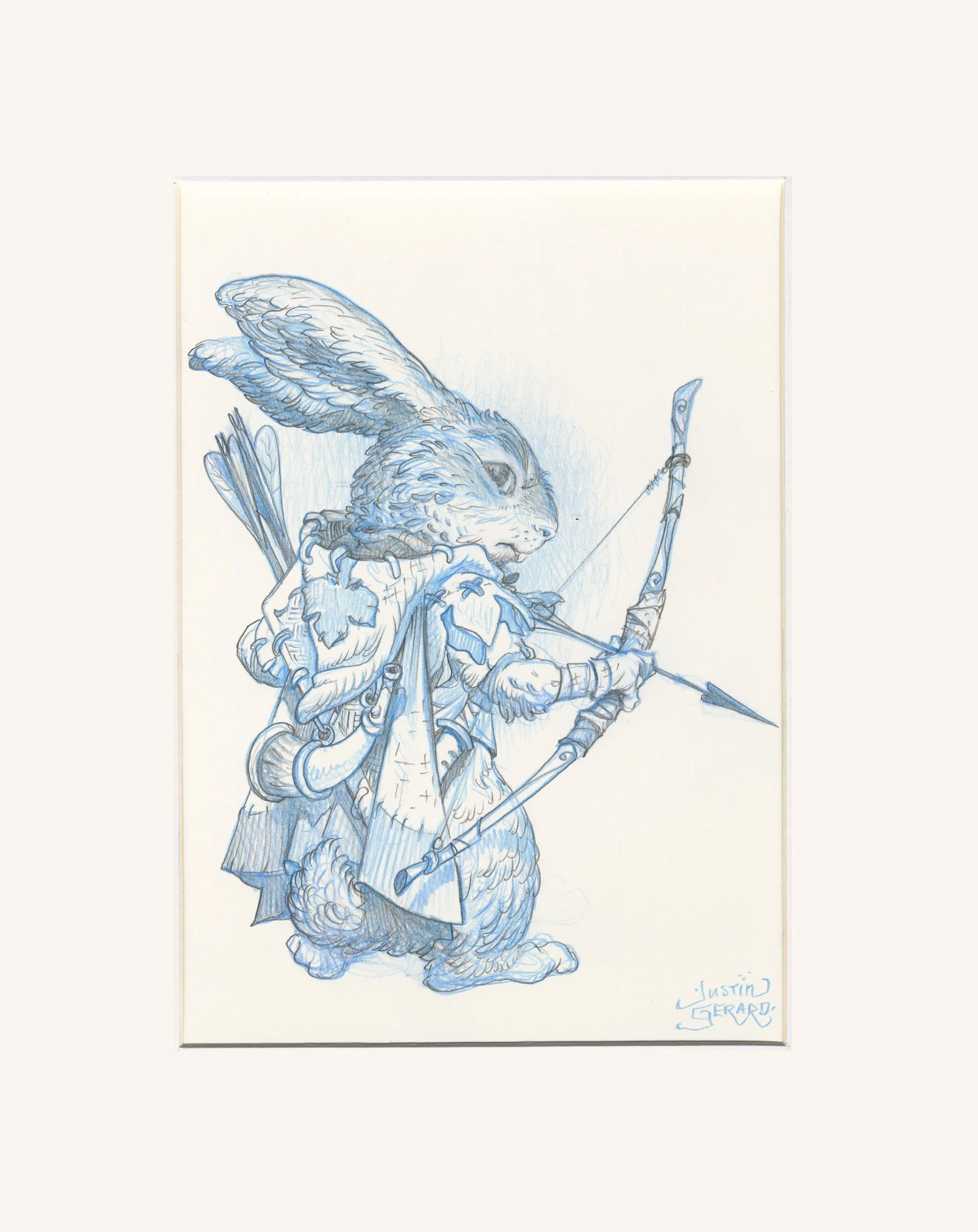 Buxton Rabbitfolk Mayor, drawn as a study for Justin Gerard Magic